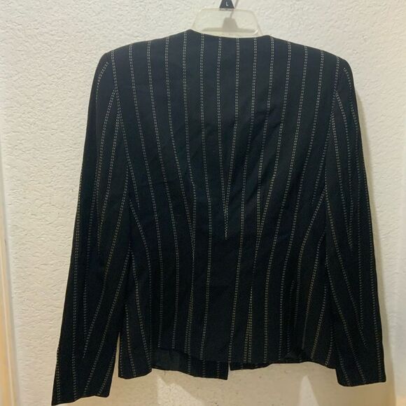 Vintage Escada Margaretha Ley Pin stripes virgin Wool Jacket blazer only 36 - Picture 9 of 11